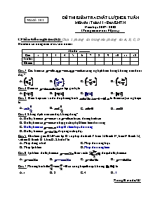 Đề thi kiểm tra chất lượng 8 tuần môn thi: Toán 11 - Ban KHTN