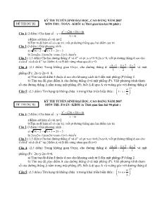 Đề thi Kỳ thi tuyển sinh đại học, cao đẳng năm 2007 môn thi : toán –khối a ( thời gian làm bài 90 phút )
