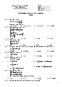 Đề thi môn toán 12 - Phương trình và bất phương trình đề 2