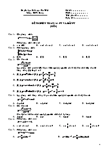 Đề thi môn toán 12 - Phương trình và bất phương trình đề 4