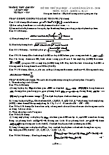 Đề thi thử đại học – cao đẳng lần II - 2014 môn: toán – khối a, b, a1 thời gian làm bài: 180 phút (không kể thời gian giao đề)