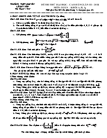 Đề thi thử đại học – cao đẳng lần III - 2014 môn: toán – khối a, b, a1 thời gian làm bài: 180 phút (không kể thời gian giao đề)