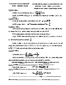 Đề thi thử Đại học, cao đẳng môn thi: Toán - Khối A, B, D lần II