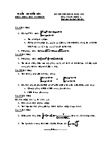 Đề thi thử Đại học - Cao đẳng môn: Toán, khối A