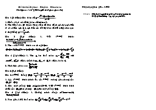 Đề thi thử Đại học - Khối A - Môn toán (Đề 1)