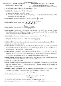 Đề thi thử đại học lần 1 môn thi: Toán; khối A, A1, B, D