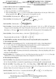 Đề thi thử đại học lần 1 năm 2014 môn: toán; khối: a, a1 và khối b thời gian làm bài: 180 phút, không kể thời gian phát đề