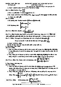 Đề thi thử đại học lần 2 môn Toán- khối D