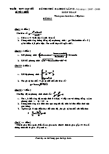 Đề thi thử Đại học lần II - Môn Toán trường THPT chuyên Lê Quý Đôn