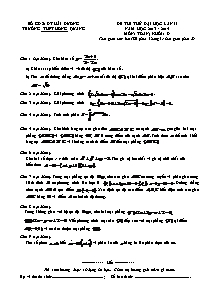 Đề thi thử đại học lần II năm học 2013 - 2014 môn: toán; khối: d thời gian làm bài 180 phút, không kể thời gian phát đề