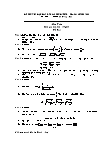 Đề thi thử đại học lớp ôn thi điền lư tháng 6 năm 2008