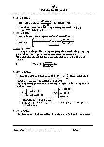 Đề thi thử Đại học môn thi Toán - Đề 10