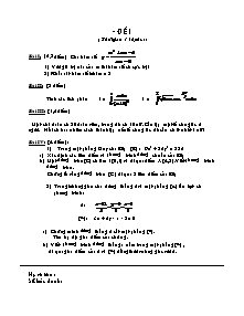 Đề thi thử Đại học môn thi Toán - Đề 1