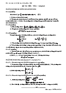 Đề thi thử Đại học môn thi Toán - Đề 2