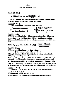 Đề thi thử Đại học môn thi Toán - Đề 3