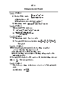 Đề thi thử Đại học môn thi Toán - Đề 9