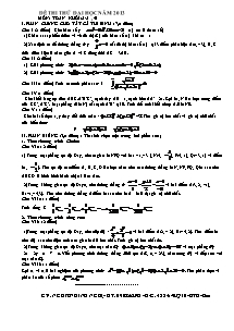 Đề thi thử đại học môn: Toán khối: A-A1-B