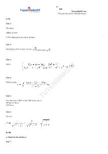 Đề thi thử đại học môn toán lần 1 năm 2014 khối a, a1, b thời gian làm bài thi: 180 phút không kể thời gian phát đề