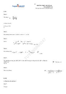 Đề thi thử đại học môn toán lần 1 năm 2014 -Trường thpt chuyên quốc học - huế