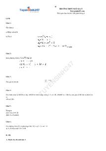 Đề thi thử đại học môn toán lần 1 năm 2014 -Trường thpt Ngô Gia Tự - Vĩnh Phúc