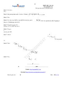 Đề thi thử đại học môn toán lần I -Trường thpt Chu Văn An