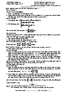 Đề thi thử đại học năm 2014 môn thi : toán; khối a, a1, b, d thời gian làm bài 180 phút không kể thời gian phát đề