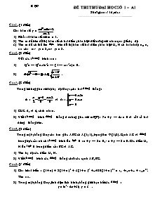 Đề thi thử đại học số 1 – a1 thời gian: 150 phút môn toán