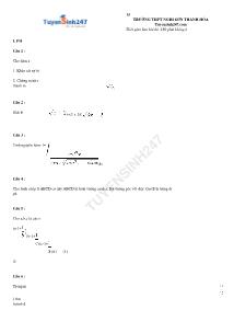 Đề thi thử đh môn toán lần 1 năm 2014 -Trường thpt nghi sơn Thanh Hóa
