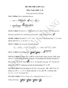 Đề thi thử lớp 11 môn: Toán; khối A, B