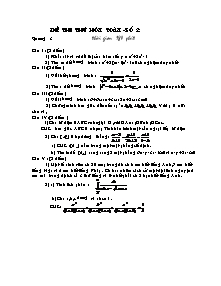 Đề thi thử môn Toán 12 -Số 3