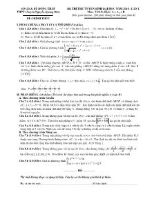 Đề thi thử tuyển sinh đại học năm 2014 - Lần 1 thpt  ôn: toán; khối a + a1+ b thời gian làm bài: 180 phút, không kể thời gian phát đề đề chính thức