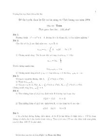 Đề thi tuyển chọn hệ Kỹ sư tài năng và Chất lượng cao năm 2006 Môn thi :Toán Thời gian làm bài : 120 phút