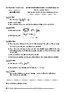 Đề thi tuyển sinh đại học, cao đẳng năm 2004 môn thi: Toán, Khối A