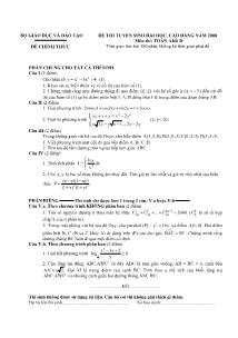 Đề thi tuyển sinh đại học, cao đẳng năm 2008 môn thi: toán, khối d thời gian làm bài 180 phút, không kể thời gian phát đề