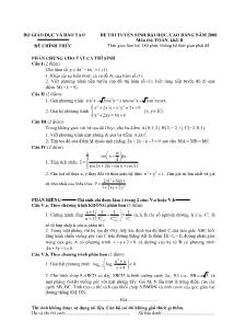 Đề thi tuyển sinh đại học, cao đẳng năm 2008 môn thi: toán, khối b thời gian làm bài 180 phút, không kể thời gian phát đề