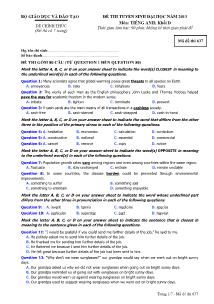 Đề thi tuyển sinh đại học năm 2013 môn: Tiếng anh; khối D - Mã đề thi 637