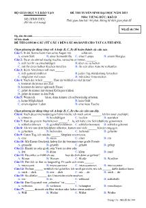 Đề thi tuyển sinh đại học năm 2013 môn: Tiếng Đức; khối D - Mã đề thi 394