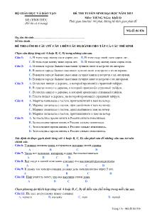 Đề thi tuyển sinh đại học năm 2013 môn: Tiếng Nga; khối D - Mã đề thi 836