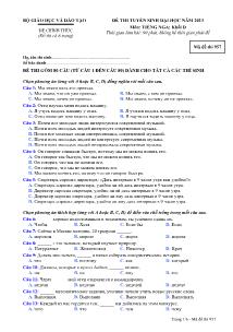 Đề thi tuyển sinh đại học năm 2013 môn: Tiếng Nga; khối D - Mã đề thi 957