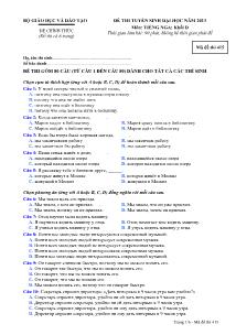 Đề thi tuyển sinh đại học năm 2013 môn: Tiếng Nga; khối D - Mã đề thi 415