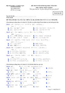 Đề thi tuyển sinh đại học năm 2013 môn: Tiếng Nhật; khối D - Mã đề thi 851