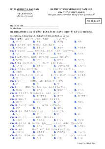 Đề thi tuyển sinh đại học năm 2013 môn: Tiếng Nhật; khối D - Mã đề thi 417