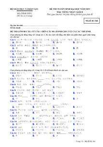 Đề thi tuyển sinh đại học năm 2013 môn: Tiếng Nhật; khối D - Mã đề thi 368