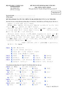 Đề thi tuyển sinh đại học năm 2013 môn: Tiếng Nhật; khối D - Mã đề thi 631
