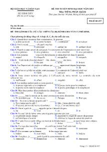 Đề thi tuyển sinh đại học năm 2013 môn: Tiếng Pháp; khối D - Mã đề thi 437