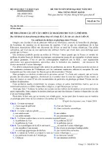 Đề thi tuyển sinh đại học năm 2013 môn: Tiếng Pháp; khối D - Mã đề thi 716