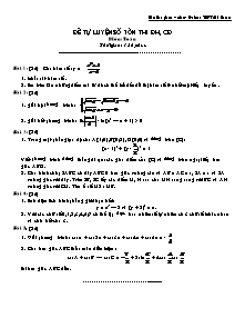 Đề tự luyện số 1 ôn thi đại học cao đẳng môn: toán thời gian: 180 phút