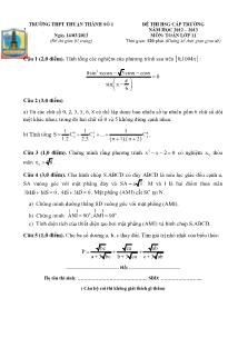 Đềthi học sinh giỏi cấp trường năm học 2012 –2013 môn: toán lớp 11 thời gian: 120 phút (không kể thời gian giao đề)