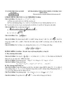 Ðề 3 tham khảo thi đại học khối a năm học 2013 môn: toán thời gian làm bài: 120 phút ( không kể thời gian giao đề)