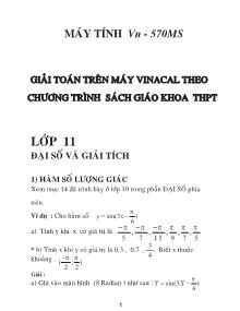Giải toán trên máy Vinacal theo chương trình sách giáo khoa THPT - Lớp 11 Đại số và giải tích
